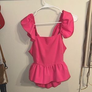 Pink, open-back top!